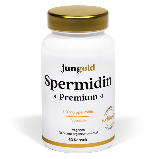 jungold Spermidin Premium 3,0 mg Tagesdosis, veganes und glutunfreies spermidinhaltiges Nahrungsergänzungsmittel aus Österreich